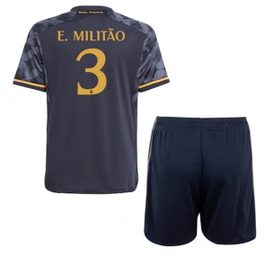 Real Madrid Eder Militao #3 Gostujuci Dres za Dječji 2023-24 Kratak Rukavima (+ kratke hlače)
